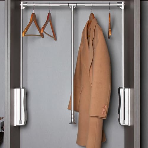 Tringle de penderie rétractable en métal durable pour meuble de rangement