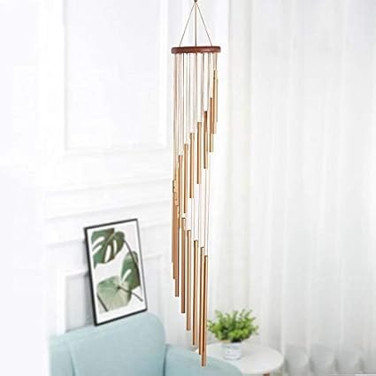 Classic 15 Aluminum Tubes Rotate Wind Chimes Tube Tones Magical Sounds, for Home Decoration