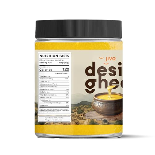 Image of Jivo Desi Ghee 1 Litre | Traditional Preparation from Desi Cow Milk | Suitable for Cooking, Frying & Baking | Authentic Aroma and Flavor | Ideal for Indian and Continental Recipes