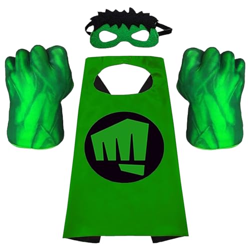SATKULL Superhelden Hände und Umhang Superhelden Handschuhe Spielzeug Kinder Weiche Plüsch Fäuste Superhelden Boxhandschuhe Superhelden für Jungen Mädchen Weihnachten Halloween Geburtstag Geschenk