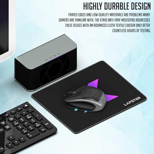 Lapster X Design Gaming Mouse pad, Non-Slip Rubber Base Mouse Pad, with Antifray Stitched Embroidery Edges (220X190X3MM) - Image 2