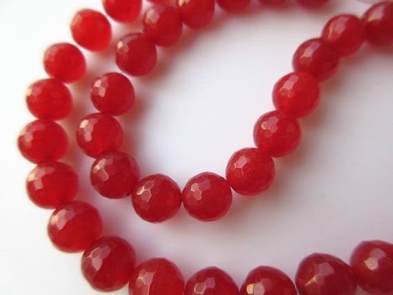 Perles jaspe rouge à grand trou 7.5mm en jade facetté pour création bijoux
