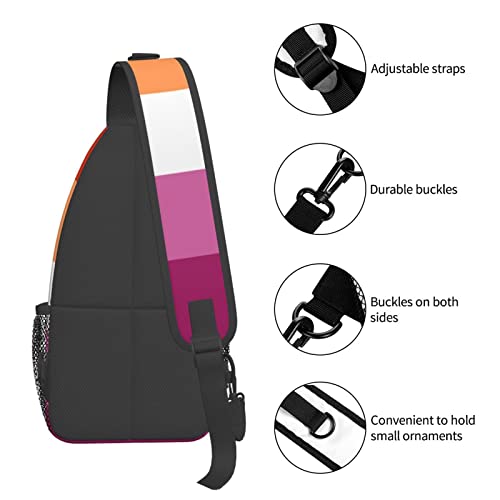 Mochila cruzada unisex con bandera orgullo lésbico miniatura 6
