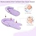 Infant Car Seat Insert, HNHUAMING Baby Car Seat Head & Body Support with 2 Strap Pads, Ultra Soft Newborn Preemie Carseat Insert Cushion for Girls Boys, Fits Car Seat, Stroller, Swing, Bouncer, Purple