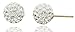 14k Yellow Gold with White 8mm Preciosa Crystals Silicone Back Stud Earrings (GO-33)
