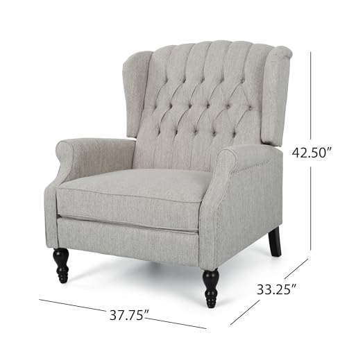 Sillón reclinable moderno gris claro con respaldo alto miniatura 2