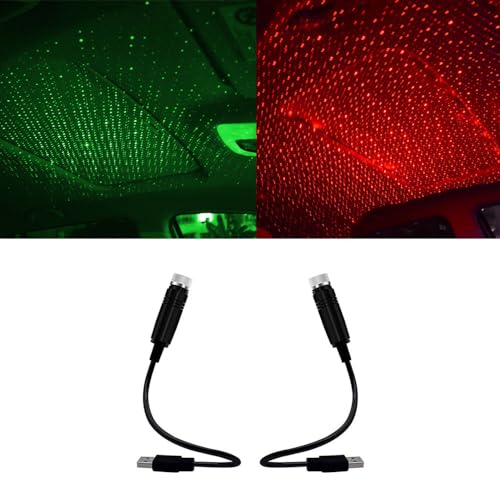yufana 2 Stück USB LED Innenbeleuchtung Auto Innenbeleuchtung Auto Innenbeleuchtung Touch LED Licht Geeignet für Auto Dekorative Beleuchtung (Rot + Grün)