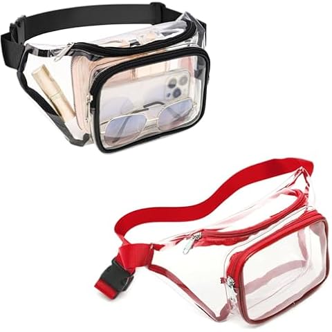 Veckle Black Clear Fanny Pack and Red Clear Fanny pack, Bundle Sale Cover
