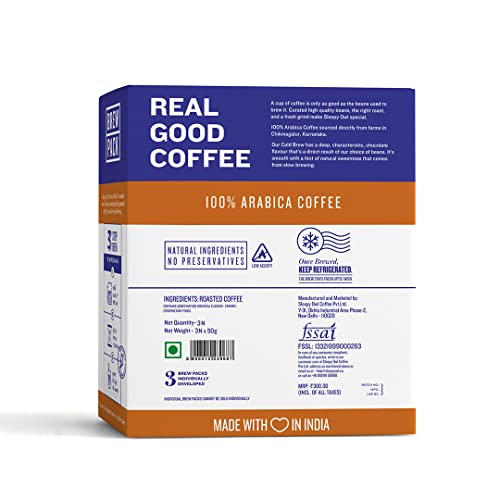 Image of Sleepy Owl Coffee Caramel Cold Brew Packs | Set of 3 Packs - Makes 9 Cups | 3 Step Brew - No Equipment Required | Cold Brew Coffee | 100% Arabica Beans