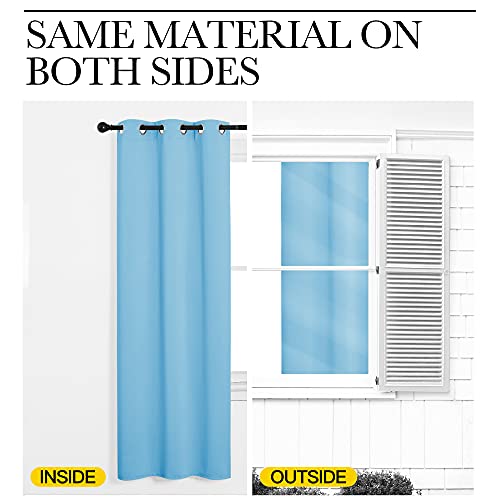 Image of NICETOWN Blue Room Darkening Panels - Nursery & Infant Care Drapes, Extra Long 95 inches Length Curtains for Patio Door /Dining Room (2 Pieces, 42 inches Wide)