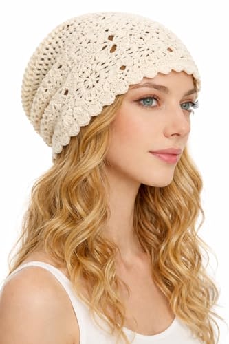 Gorro de crochet para mujer slouchy verano