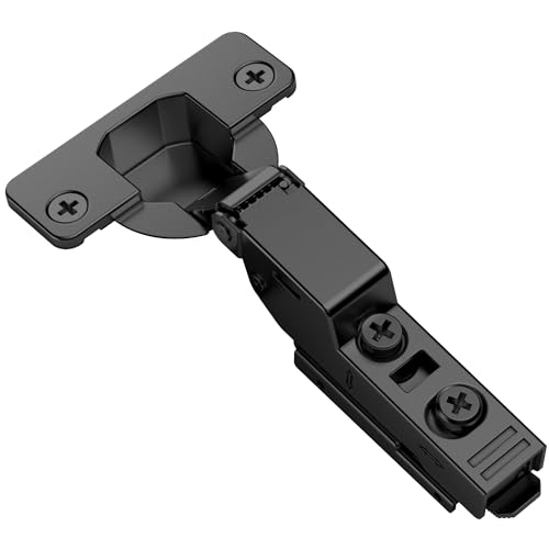 Kimdot Bisagras de gabinete de cocina ocultas sin marco, 2 piezas, 35 mm, copa de 105 grados, ajustable, tres vías, cierre suave, cierre automático, bisagra europea sin alas