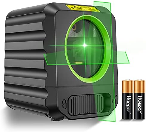 Laser Level, Huepar Self-Leveling Laser Level with Green Beam Cross Line Laser-Vertical and Horizontal Line, 100ft Alignment Laser Tool for Picture Hanging and DIY Application, Battery Included-B011G