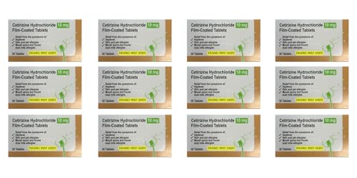Cetirizine Hayfever and Allergy Tablets - 12 Months Supply - 30 Tablets x 12