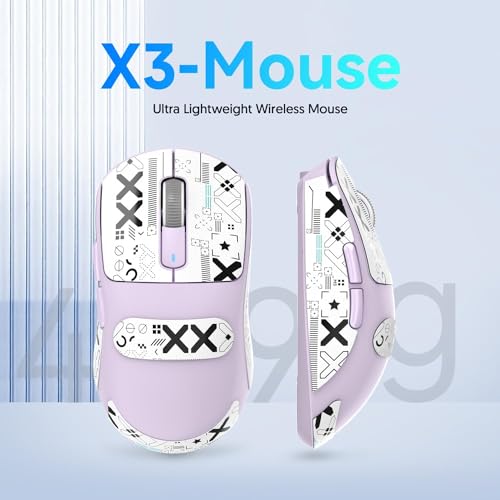 Image of ATTACK SHARK X3 Wireless Gaming Mouse, 49g Bluetooth /2.4G /USB-C Ergonomic Computer Mouse, PAW3395 26K DPI Sensor, 200h Battery Life, Programmable Buttons, Gaming Accessories for PC /Laptop /Mac