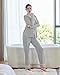 Dowesrobe Women's Pajama Set Long Sleeve Button Down Fashion ladies Sleepwear soft Pjs knitted Loungewear Set (Large, Light-Gray)