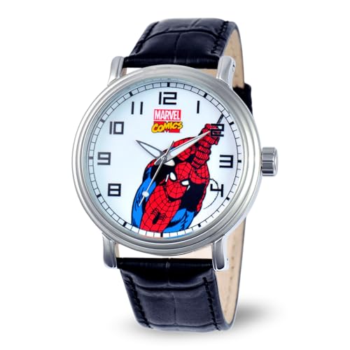 Marvel Spider-Man Adult Vintage Analog Quartz Watch, Black