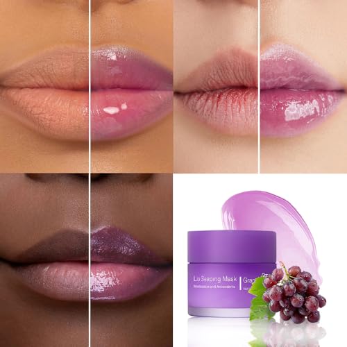 Image of FeiCuiYun Lip Sleeping Mask, Moisturization and Antioxidants, Nourish, Hydrate, Flaky, Dry Lips (04#Grapes, 1Pcs)