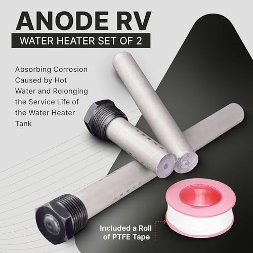 Anode RV Water Heater Set of 2 - Camper Anode Rod 3/4'' Thread - Magnesium Rod Compatible with Mor-Flo and Suburban Tanks - 1