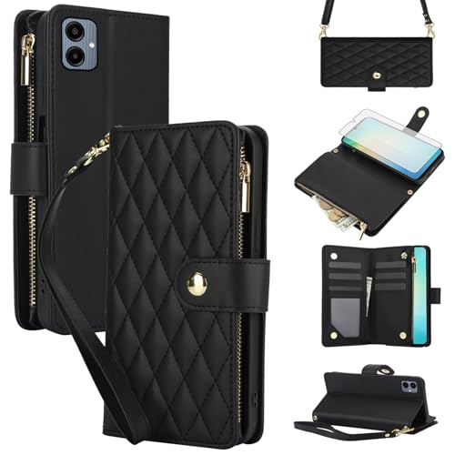 Coque Samsung Galaxy A06 5G Asuwish avec protège-écran verre trempé et fermeture éclair