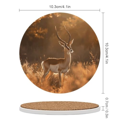 Dessous de verre en céramique lot de 6 avec support liège isolant pour table - 3