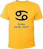 Ökotex 100 Mister Merchandise Witziges Herren Männer T-Shirt Zodiac Sign Cancer Sternzeichen Krebs 2, Größe: XXL, Farbe: Gelb