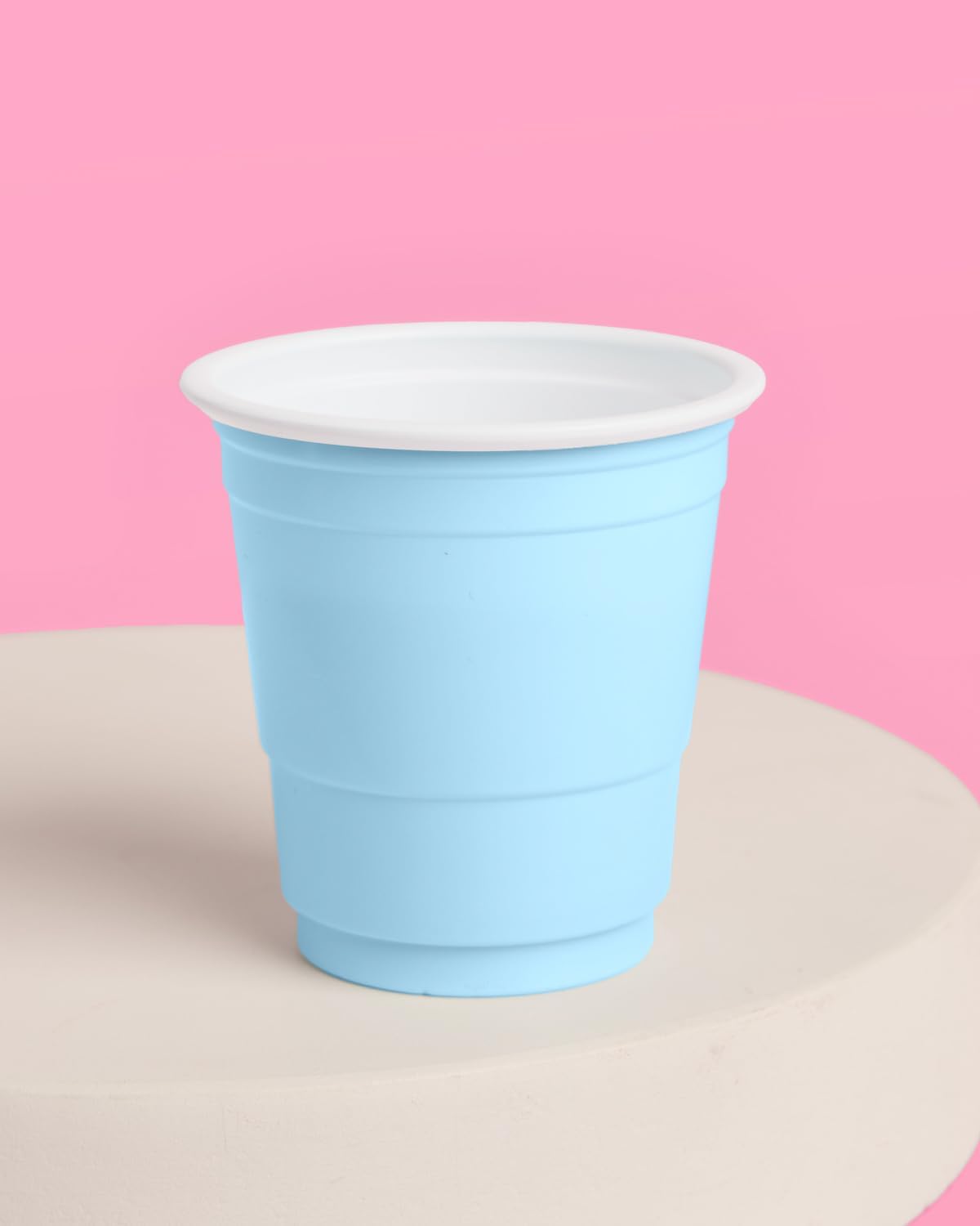 xo, Fetti Blue + White Plastic Shot Glasses - 50 Matte Disposable 2 oz Cups | Bachelorette Decorations, Birthday Drinkware, Party Supplies, Bridal Decor