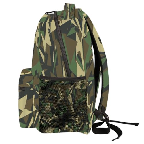 Sac à dos camouflage géométrique grand format pour ordi et rando