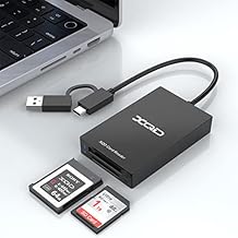 4-in-1 XQD Card Reader, XQD SD Card Reader Dual-Slot USB/Type C Memory Card Reader 5Gpbs Sony XQD Reader for Sony G/M Series, Lexar 2933x/1400x USB Mark XQD Card,SD/SDHC for iPhone 15/Wins/Mac/Android
