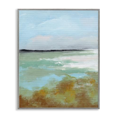 Abstract Ocean Moss Scenery, 24 x 30 Inch Framed Giclée Print