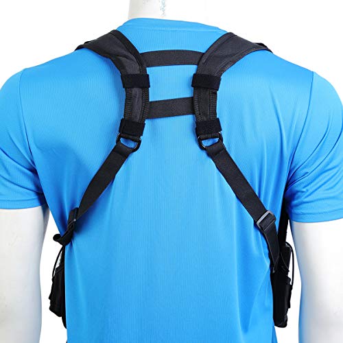 Abbree Double Radio Shoulder Harness Holster Chest Holder Radio Case Vest Rig For Baofeng Motorola Midland Cobra Two Way Radio Walkie Talkie #TOP6