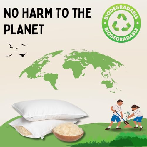 Image of Organic Kapok Pillow - Standard Size | Eco-Friendly & Hypoallergenic | Breathable, Fluffy, and Soft | Ideal for Back & Side Sleepers | Made in India