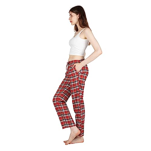 JTPW-Womens-100-Cotton-Super-Soft-Flannel-PajamaLounge-Bottoms-With-Pockets