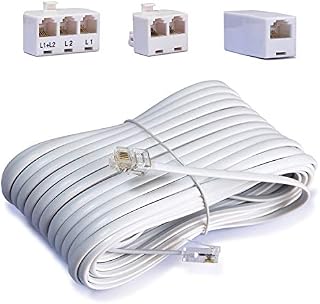 Telephone Cord Accessory Kit for Landline Phone Jack Kit, Includes; Telephone Extension Cord