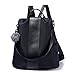 Women Backpack Purse Waterproof Nylon Anti-theft Rucksack Lightweight Shoulder Bag (Black)