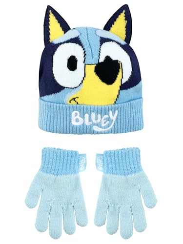 Bluey Kids Hat And Gloves Set | Girls And Boys Winter Hat And Gloves | Official Merchandise