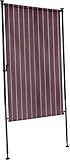 Angerer Balkonsichtschutz, Senkrechtmarkise mit Handkurbel, Terrasse/Balkon, Montage ohne Bohren, Made in Germany, hochwertiger Stoff, UV-beständig, höhenverstellbar, wasserabweisend, 150 cm Bordeaux