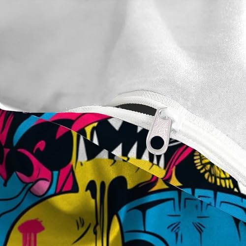 Linge de lit gothique de qualité supérieure avec housse de couette squelette douce king size