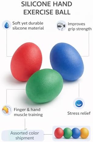 Busstier Silikon El Egzersiz Topu Stres Topu Fizik Tedavi El Güçlendirme Parmak Çalıştırma Kavrama Kuvveti Artırıcı Rehabilitasyon Topu Asorti Renk - Görsel 5