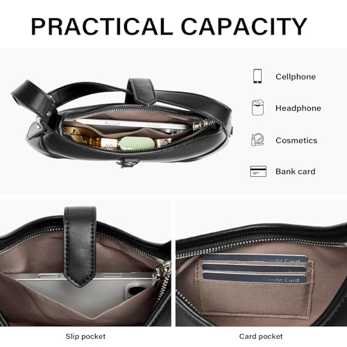 Image of CLUCI Shoulder Bag for Women, Soft Vegan Leather Small Purses with Adjustable Strap, Stylish Hobo Handbags