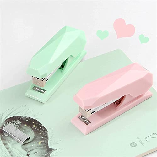 Stapler Solid Color Stapler Labor Saving Stapler Easy Office Stapler Manual Binding Machine Office Supplies Stapler (Color : B-Pink) #TOP2