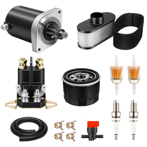 Relaxweex 3 Pack Complete Starters Kit Compatible with 21163-0711 Starter Motor 27010-7007 Starter Solenoid Relay Fr691v Tune up Kit 11013-7047 Air Filter and Mower Lawn Engine