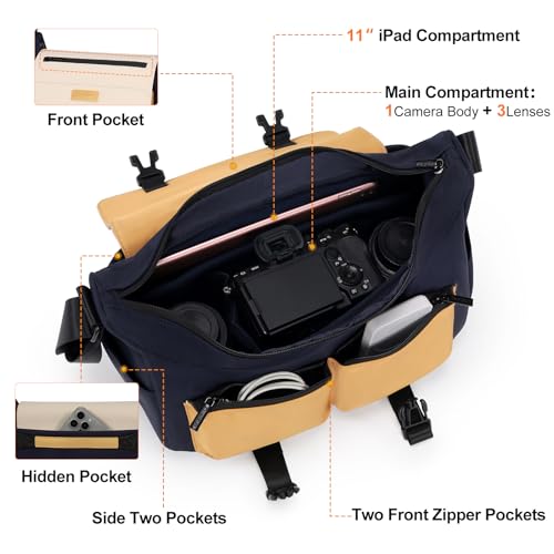 Bolso bandolera impermeable para cámara DSLR compacto miniatura 2