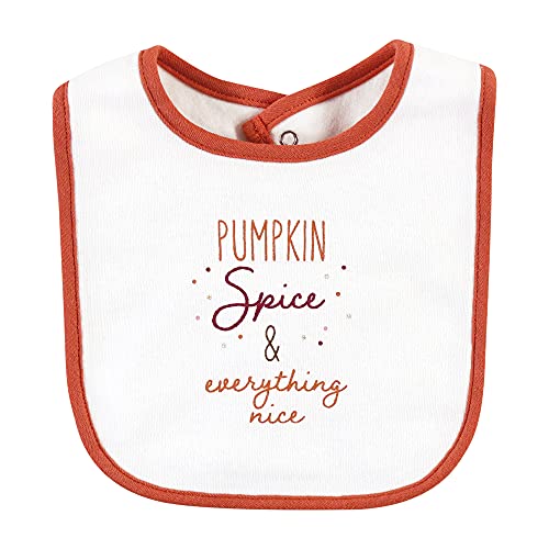 Image of Hudson Baby Unisex Baby Cotton Bibs, Pumpkin Spice, One Size