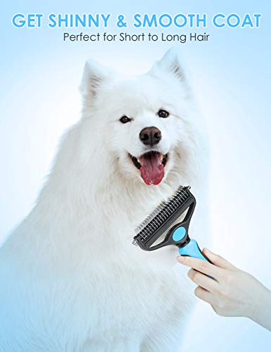 MalsiPree Pet Grooming Brush, 2 in 1 Deshedding Tool & Undercoat Rake Dematting Comb for Mats & Tangles Removing… - Image 5