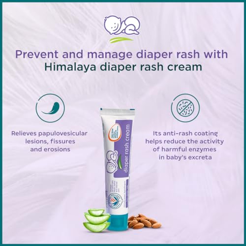 Image of Himalaya Baby Diaper Rash Cream (100g) | Relieves Rashes, reduces Redness & Irritation | With Aloe Vera, Yashad Bhasma, Almond Oil (Pack of 6)