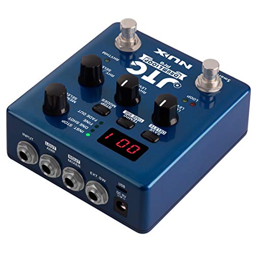Nux Jtc Pro Drum Loop Pro Dual Switch Looper Pedal 6 Hours Recording Time 24-Bit And 44.1 Khz Sample Rate #TOP3