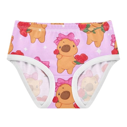 Print Toddler Girls Underwear 2t Cotton Panties Little Girl Cute Cartoon Capybaras Pink Kids Undies Briefs
