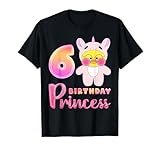 Birthday Girl 6 Year Old, Lalafanfan in Unicorn Kigurumi T-Shirt