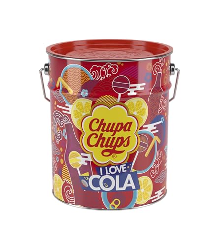 Chupa Chups Lecca Lecca Latta, Confezione da 150 Lollipop Monopezzo, Gusto Cola e Cola Lemon, Ottimo come Idea Regalo, per Compleanni, Regalini Fine Festa Bambini